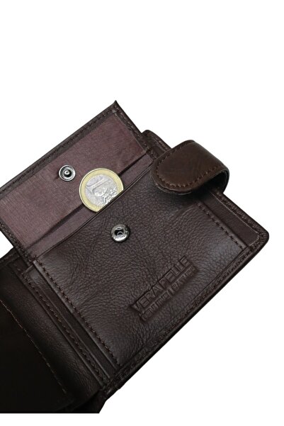 Vera Pelle - Men's leather RFID wallet, Model Q3185 (Coffee)