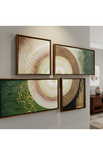 lya luxury Rölyef Dokulu, Taş İşlemeli, Ayna Detaylı, El Yapımı, Yağlı Boya Tablo 2x(45cmx45cm) 2x 40cmx90cm)