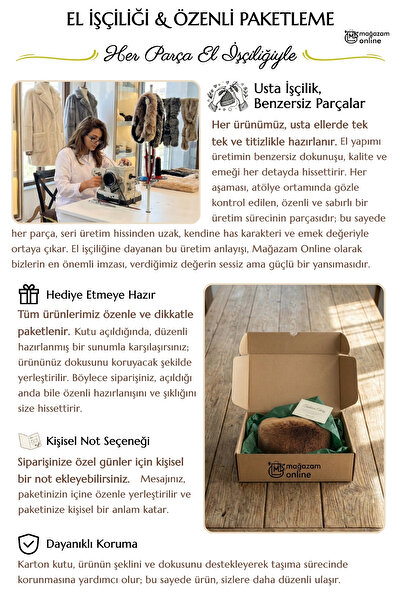 Mağazam Online Fluffy Dense Furry Plush Faux Fur Kalpak Hat Women's Winter Beanie - Toscana Burgundy