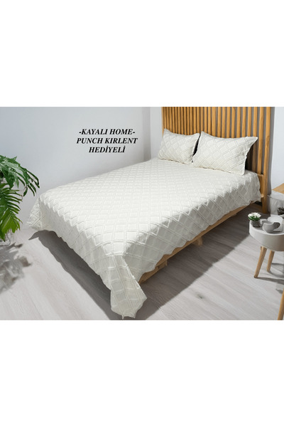 KAYALI HOME Cuvertură de pat dublă Boemia 1x Pernă Punch Cadou 230x250 2 Pern...