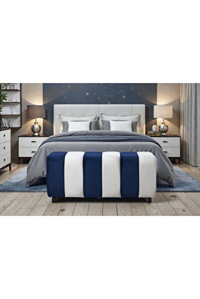 Framgan Premium Büyük Yarmalı Yatak Ucu Bench & Makyaj Masası Pufu – Modern, ...