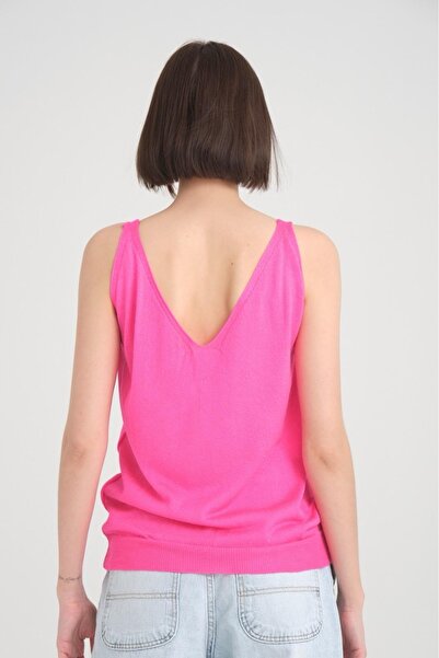 sumoda Tricou confortabil pentru femei - decolteu în V în față și în spate cu bretele mercerizate