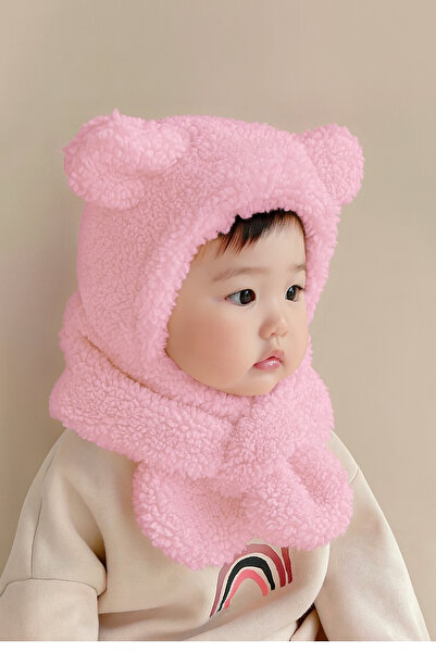 Bundera Avis Children's Hooded Plush Beanie Scarf Welsoft Neck Collar Windproof Ear Hat