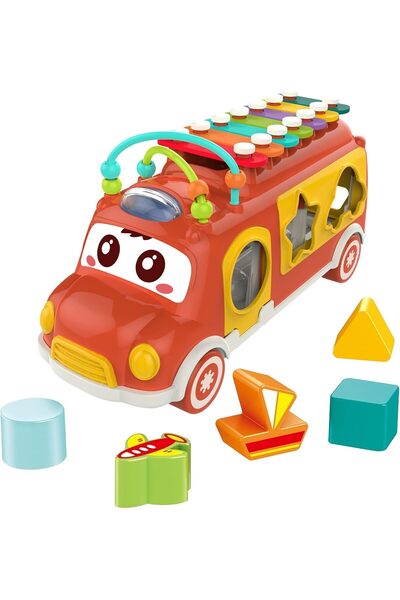 Smart Vibe MusicRide™ Πολυλειτουργικό Μουσικό Λεωφορείο 3 σε 1 με Ξυλόφωνο, Τ...