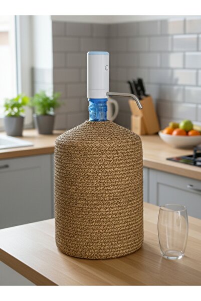SARDA غطاء زجاجة طبيعي وأنيق مغطى بخيوط القش - غطاء