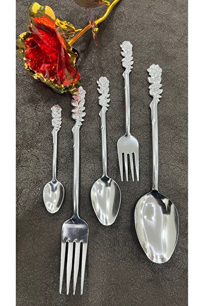 şahçelik Gül Model 30 Parça Çatal Kaşık Takımı