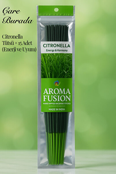 Çare Burada Aroma Fusion Citronella Tütsü - Premium Tütsü × 15 Adet (Sivrisin...