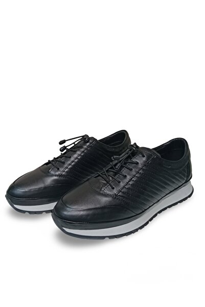 MODA حذاء رجالي أسود من الجلد الطبيعي دالاس