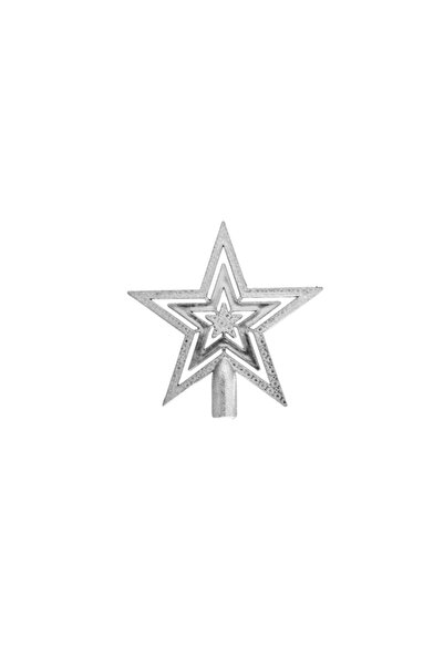 Party City Ornament pentru brad de Crăciun Star Tepelik 10 cm – Culoare argin...