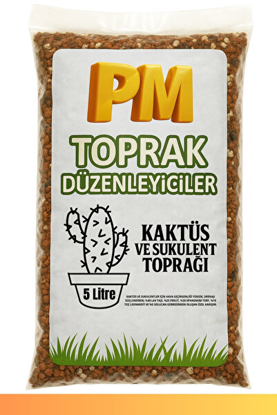 PM TOPRAK Kaktüs ve Sukulent Toprağı (5L) – Drenajlı, Hızlı Köklenme İçin Uygun Hazır Karışım