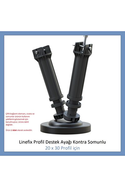 Adilon Picior de susținere a profilului Linefix cu piuliță contrarotativă (PENTRU PROFIL 20X30) M6