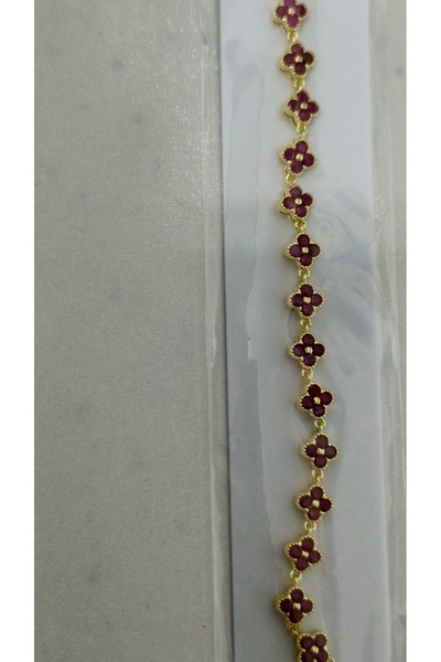 XUPING JEWELRY Yonca Desenli Altın Renk Zirkon Taşlı Celik Bileklik