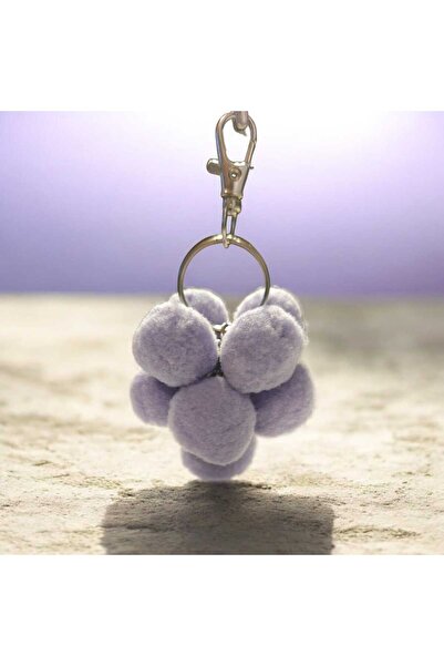 Pawnest Handmade سلسلة مفاتيح من القطيفة على شكل عنب - تصميم لطيف مصنوع يدويً...