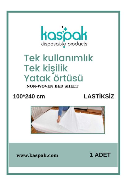 kaspak Single Non-Slip Fitted Sheet 100*240 cm Disposable