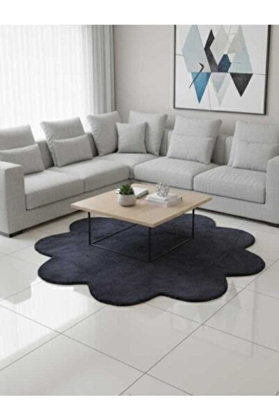 ALTUN CARPET MODERN SİYAH PAPATYA MODELİ POST PELÜŞ KAYMAZ TABAN HALI