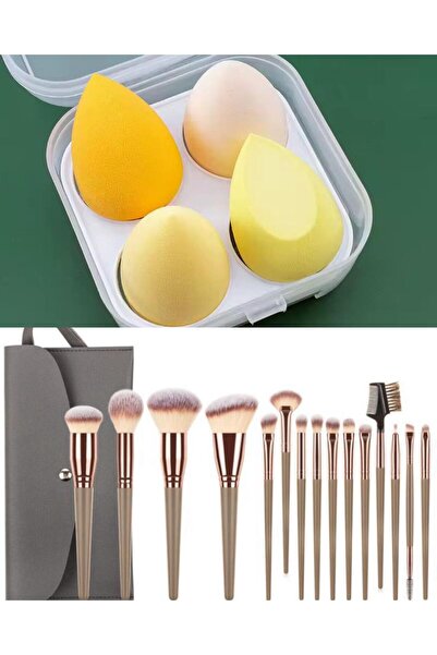 OEM Makeup brush and sponge set, carrying bag and drying rack, different shapes