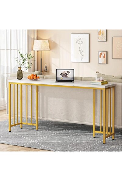 HNC HOME HNCHOME Mutfak Masası Bar Masası Dresuar Makyaj Masası Konsol Raf Peteküstü Raf Metal Ayak BarMasası