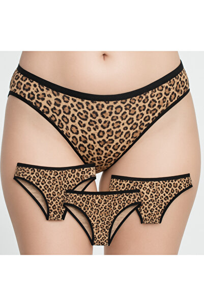 BYEN GİYİM Ειδικά Σχεδιασμένο Κομψό Φόρεμα με Λεπτή Γραμμή και Λεοπάρ Σχέδιο