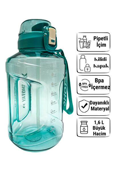 ORVO 1.6 L Sports Water Bottle with Straw – Wide Mouth Water Bottle with Lock...