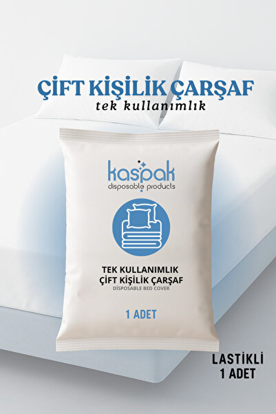 kaspak Tek Kullanımlık Çift Kişilik Lastikli Çarşaf 200*240 Cm 1 Adet