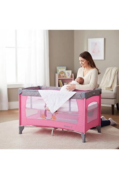 Baby Care Baby Care™ PRO FMG foldable baby cot, 120X60 cm, 2 height levels, transport bag