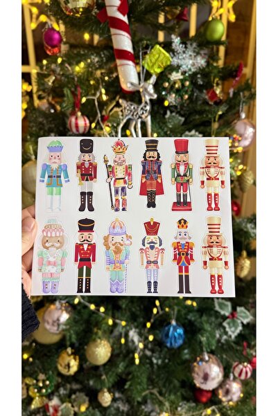 eylülün etiket fabrikası مجموعة كسارة البندق للعام الجديد - ملصق غير شفاف بمو...