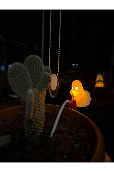 Barstech Bitki Sulayan Hayalet Dekoru Pilli Mum ile Kullanım Saksı Dekoru Ev ...
