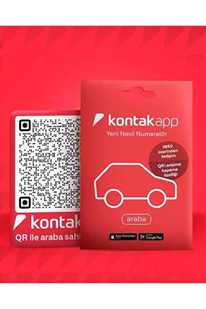 Kontakapp NUMARA GİZLEYEN NUMARATÖR - Yeni Nesil Araç Numaratörü - QR Kodlu Araç Etiketi - 0850'li İletişim