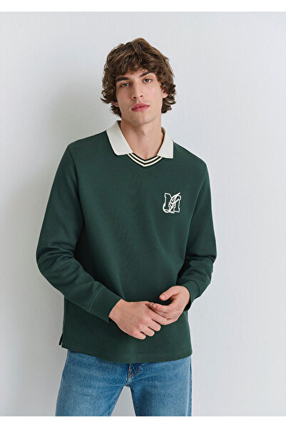 Mavi Φούτερ με λογότυπο M με λαιμόκοψη πράσινο interlock 0S10487-71539