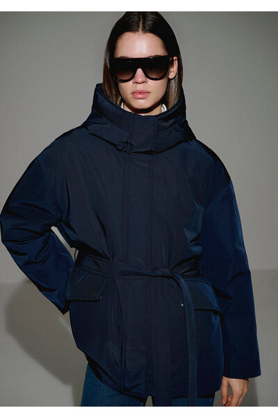 Mavi Women's Navy Blue M1110703-83699 Hooded Parka