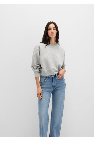 Mavi Gray Basic Crop Sweatshirt 1S10389-82816