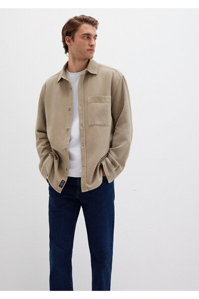 Mavi Μπεζ πουκάμισο με λεπτομέρεια τσέπης Loose Fit / Loose Comfortable Cut 0211760-70360