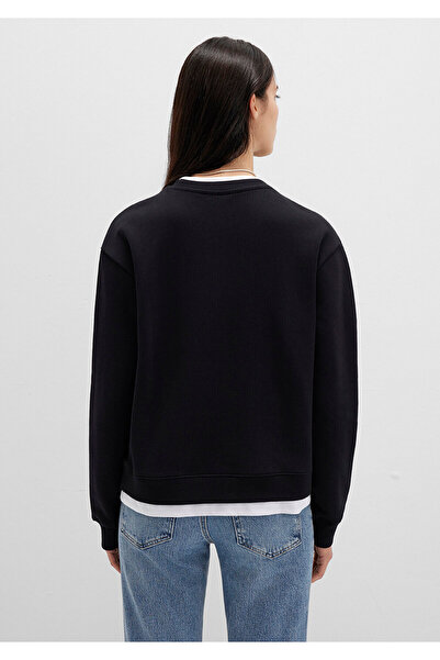 Mavi Schwarzes Sweatshirt mit Rundhalsausschnitt 1S10435-900