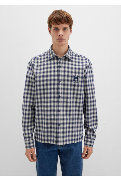 Mavi Kariertes Hemd mit M-Logo-Aufdruck, lockere Passform / lockerer, bequemer Schnitt 0211782-91299