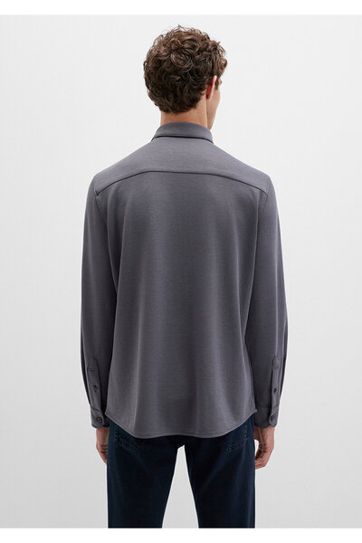 Mavi Schwarzes Gri Gömlek Slim Fit / Dar Kesim 0211908-85309