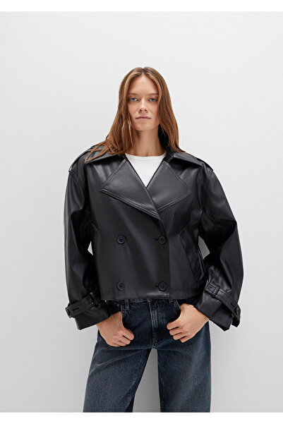 Mavi Black Faux Leather Jacket Oversize / Wide Cut 1110709-900