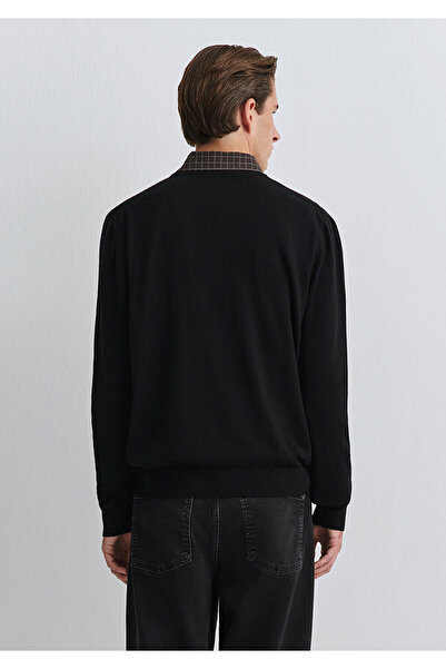 Mavi Велосипедний комір Чорний вовняний светр Regular Fit / Нормальний крій 0710384-900