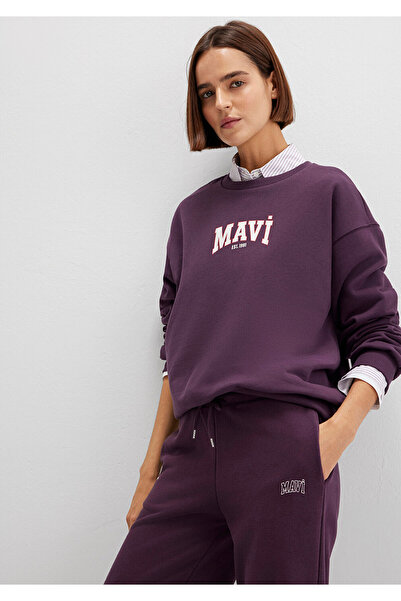 Mavi Μωβ φούτερ με τυπωμένο λογότυπο 1S10372-70635