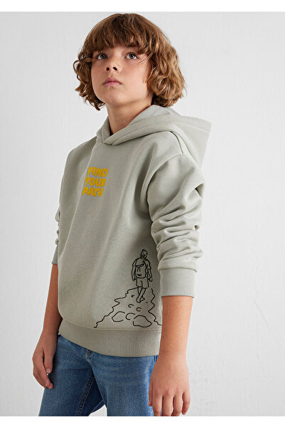 Mavi Hooded Printed Green Sweatshirt 6S10149-70155