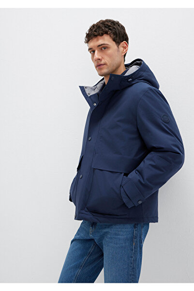 Mavi Marineblauer Mantel mit Kapuze, lockere Passform / lockerer, bequemer Schnitt 0110667-80872