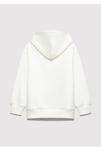 Mavi Logo Hooded Ecru Sweatshirt 6S10167-70057