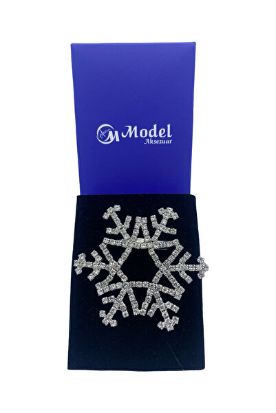 model aksesuar Kar Tanesi Kristal Taşlı Kadın Broş