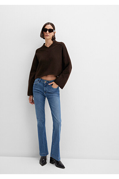 Mavi Wool Blend Brown Sweater Boxy Fit 1710626-88615