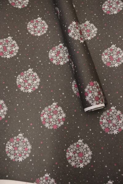 demontecraft Black Flower Ball Packaging Paper 70*100 Cm 5 Pieces Not Plush