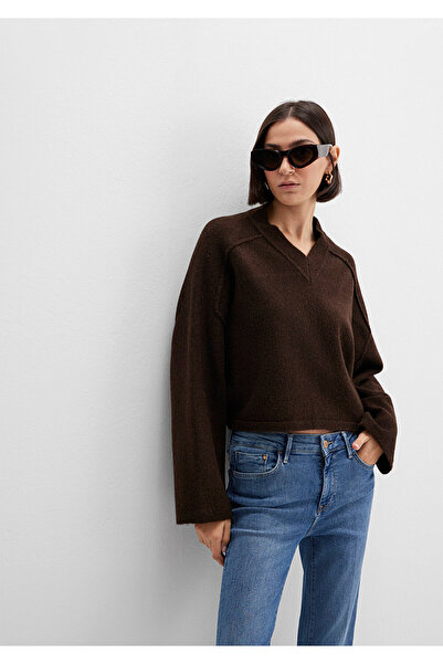 Mavi Wool Blend Brown Sweater Boxy Fit 1710626-88615