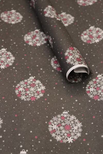 demontecraft Black Flower Ball Packaging Paper 70*100 Cm 5 Pieces Not Plush