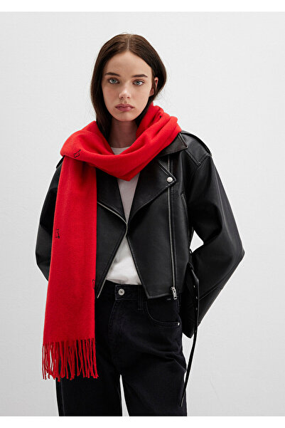 Mavi Roter Schal mit Quasten 1911730-27120