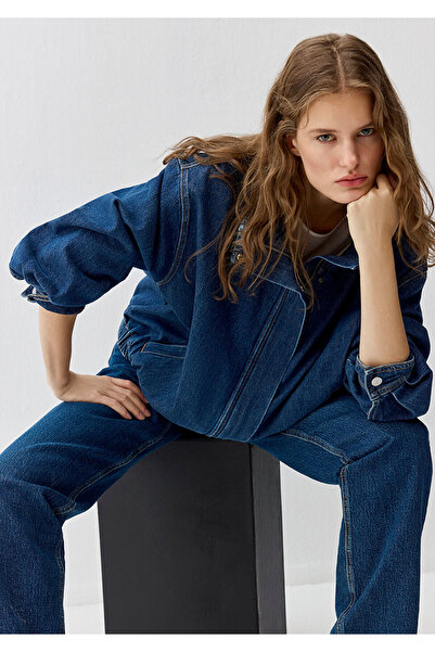 Mavi Jachetă de blugi Mira Dark Blue Icon Bomber 1121058-A3354