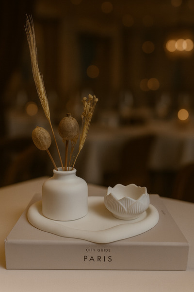 Zigzag Home Decorative 3 Piece Cloud Plate and Vase Candle Holder Set Bohemian Style Design Set of 3