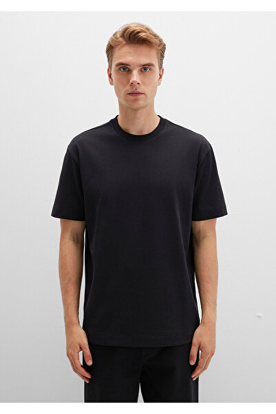 Mavi Crew Neck Black Basic T-Shirt Loose Fit / Loose Comfortable Cut 0612864-900